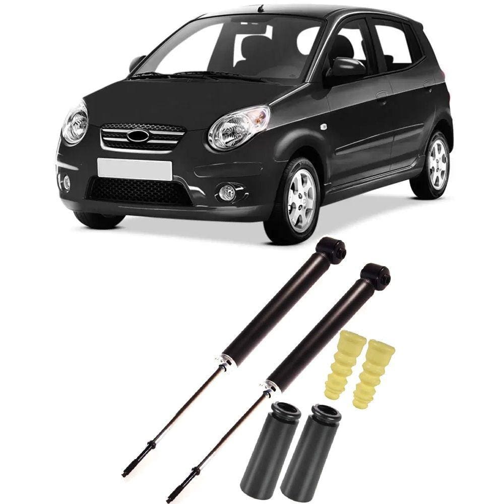 Amortecedor + Kit Batente Kia Picanto Traseiro 2006 Até 2011 O Par