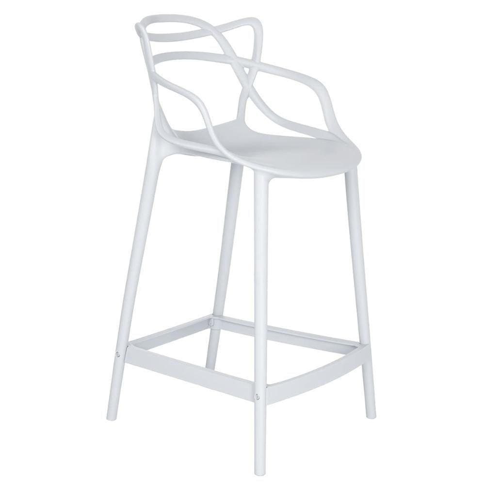 Banqueta Média Masters Allegra 66 Cm Branco Branco