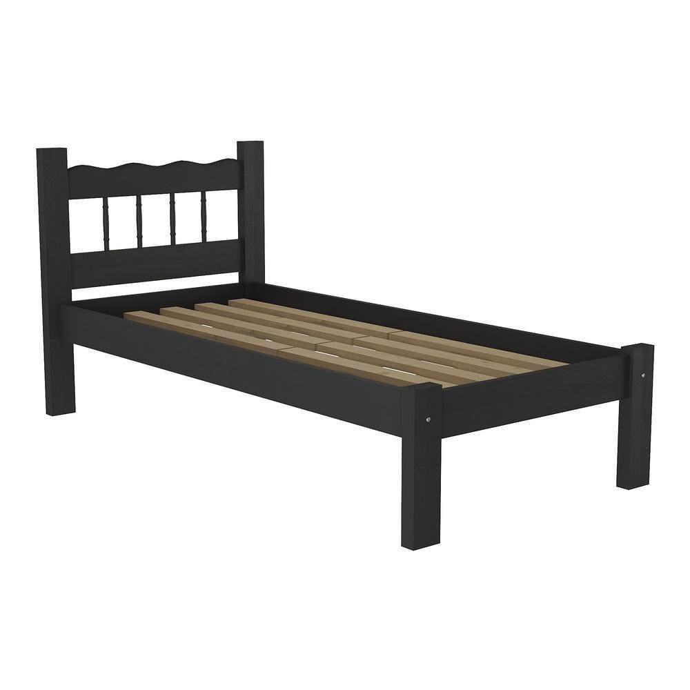 Cama Solteiro Para Colchão 78/88 X 188Cm Madri Cr4141 Preta