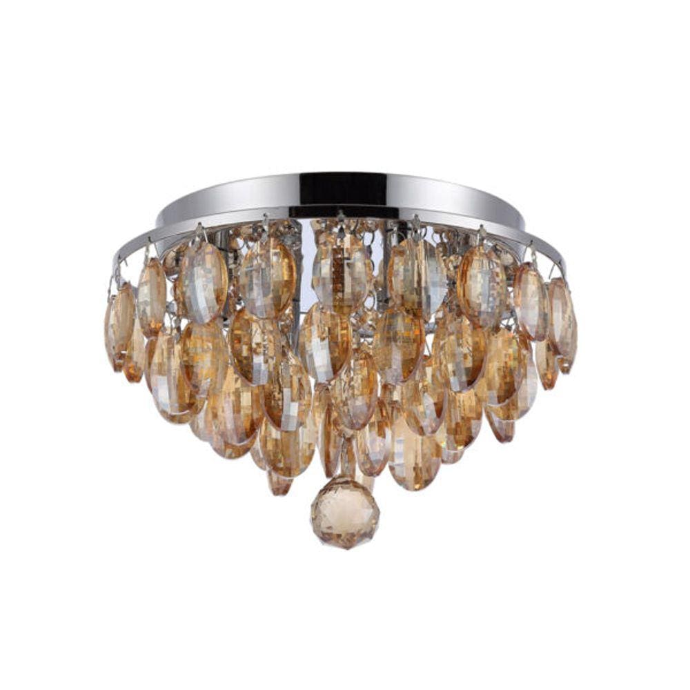 Lustre Paflon  Aryas - Cromado E Cristais Champagne D25cm
