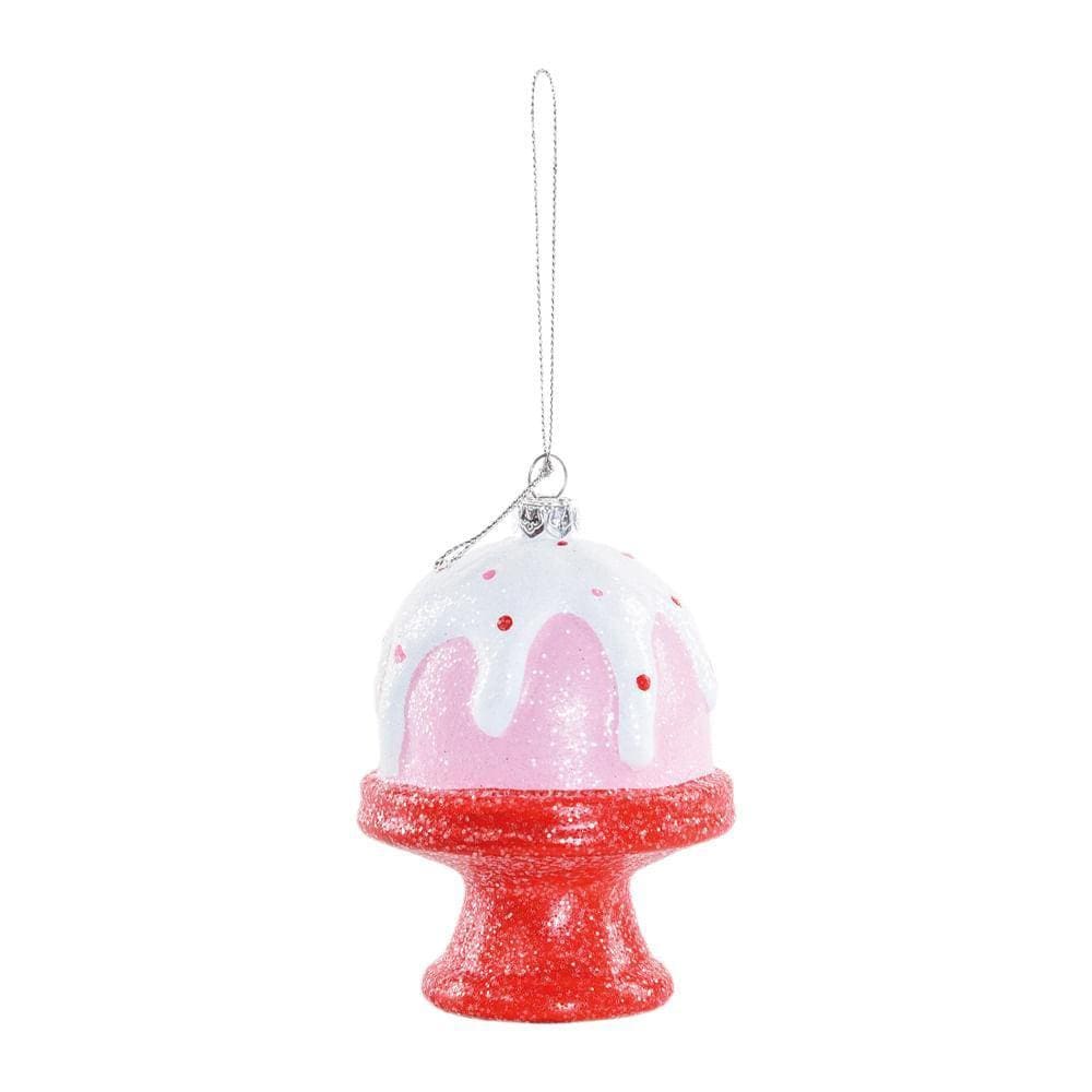 Enfeite Natal Pend Bolo Candy Rosa/bco/vrm 10x7x7cm 1106785