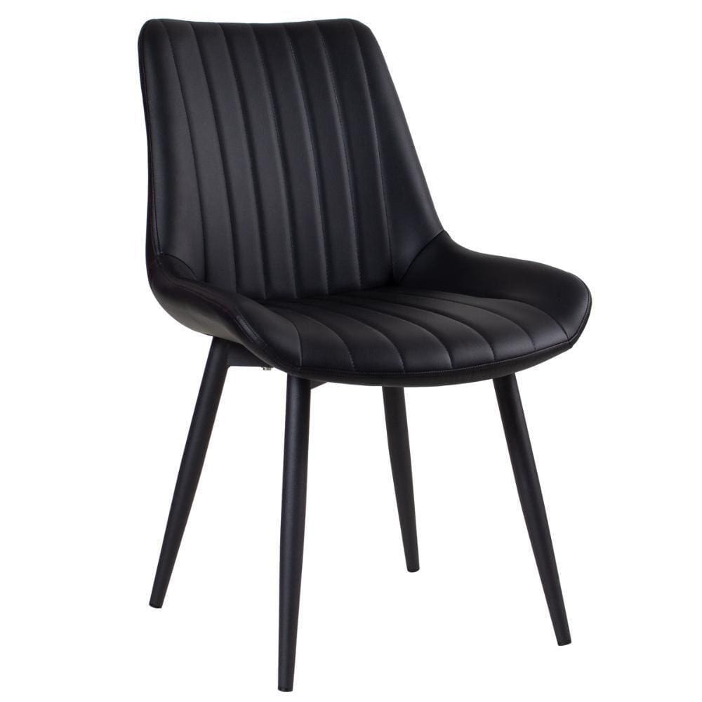 Cadeira Estofada Design Industrial Chicago Preto Preto