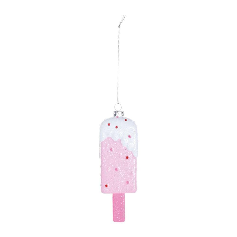 Enfeite Natal Pend Picolé Ros/bco 1un 14x4x2cm 1106786