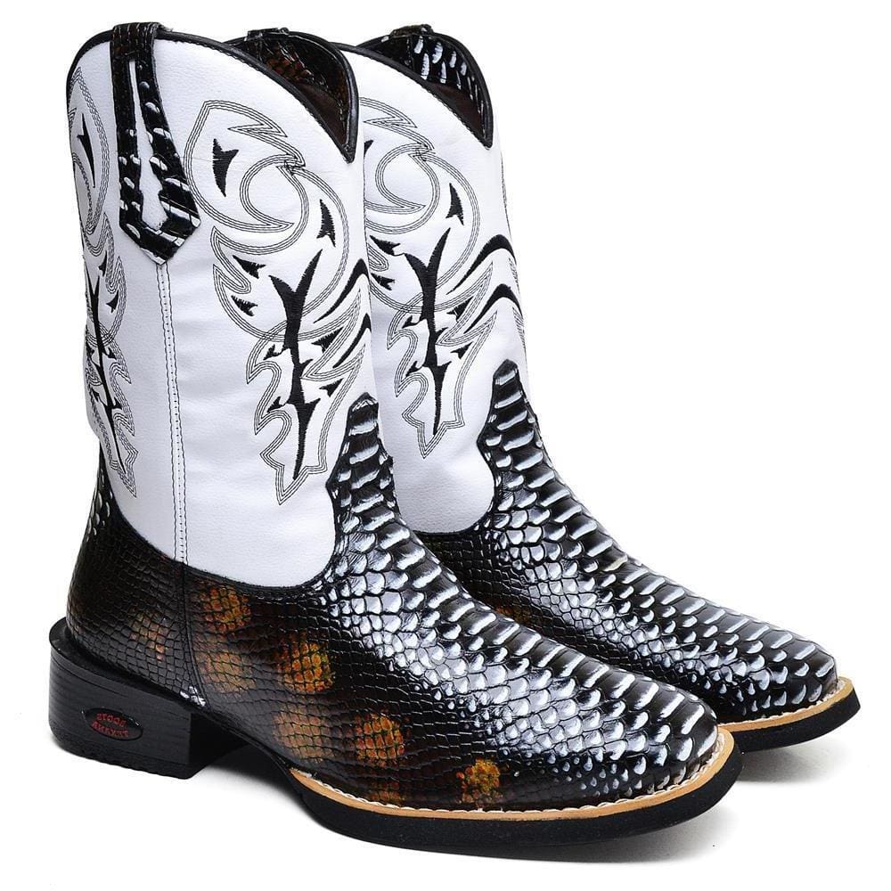 Bota Texana Masculina Couro Jacaré Country Estilo Moderna