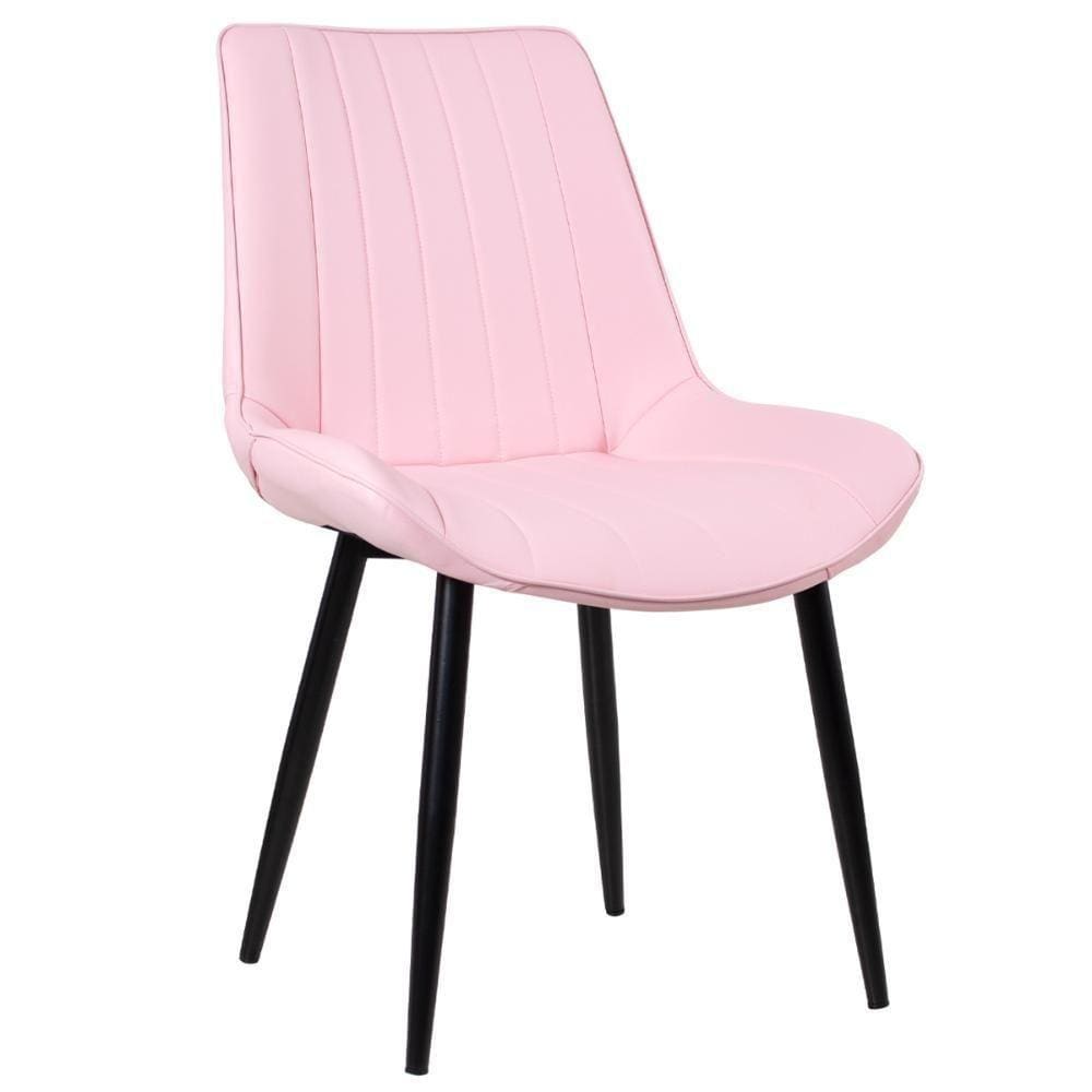 Cadeira Estofada Design Industrial Chicago Rosa Claro