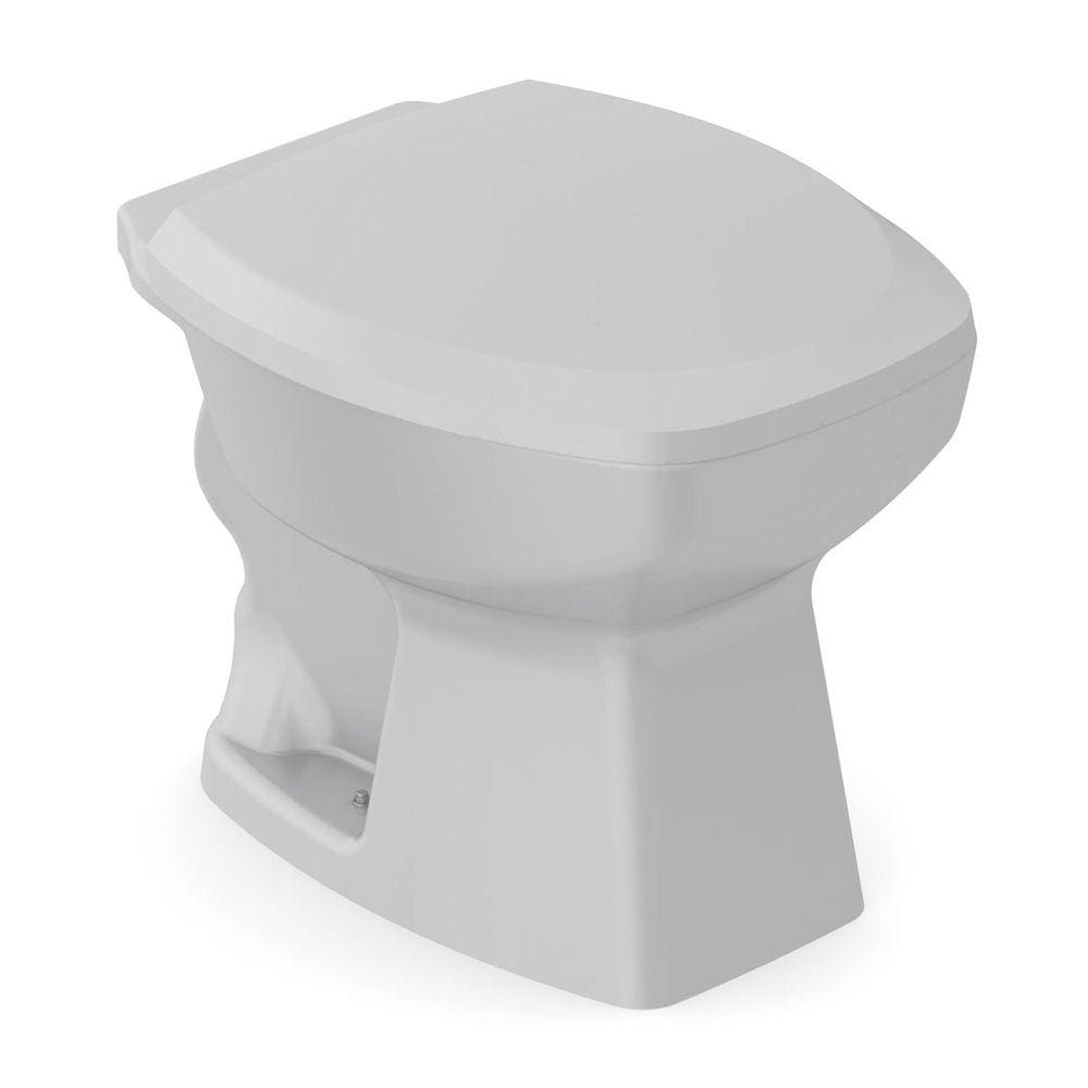 Kit Vaso Sanitário Convencional com Assento Queda Amortecida Thema Incepa Cinza Platina Brilhante