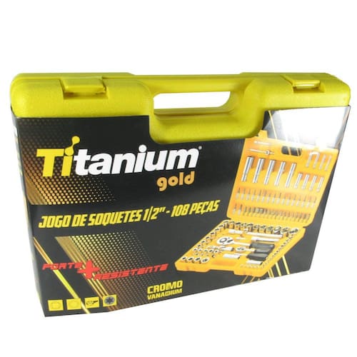Jogo De Soquete 1/4 E 1/2 C/ 108 Peças Titanium 05515 Menor preço em Jogo De Soquete 1/4 E 1/2 C/ 108 Peças Titanium 05515