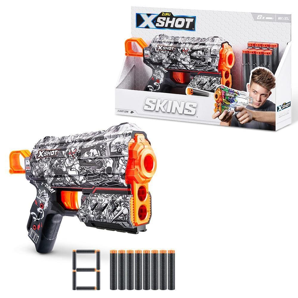 Lançador X-Shot - Skins - Flux - 8 Dardos - Illustrate