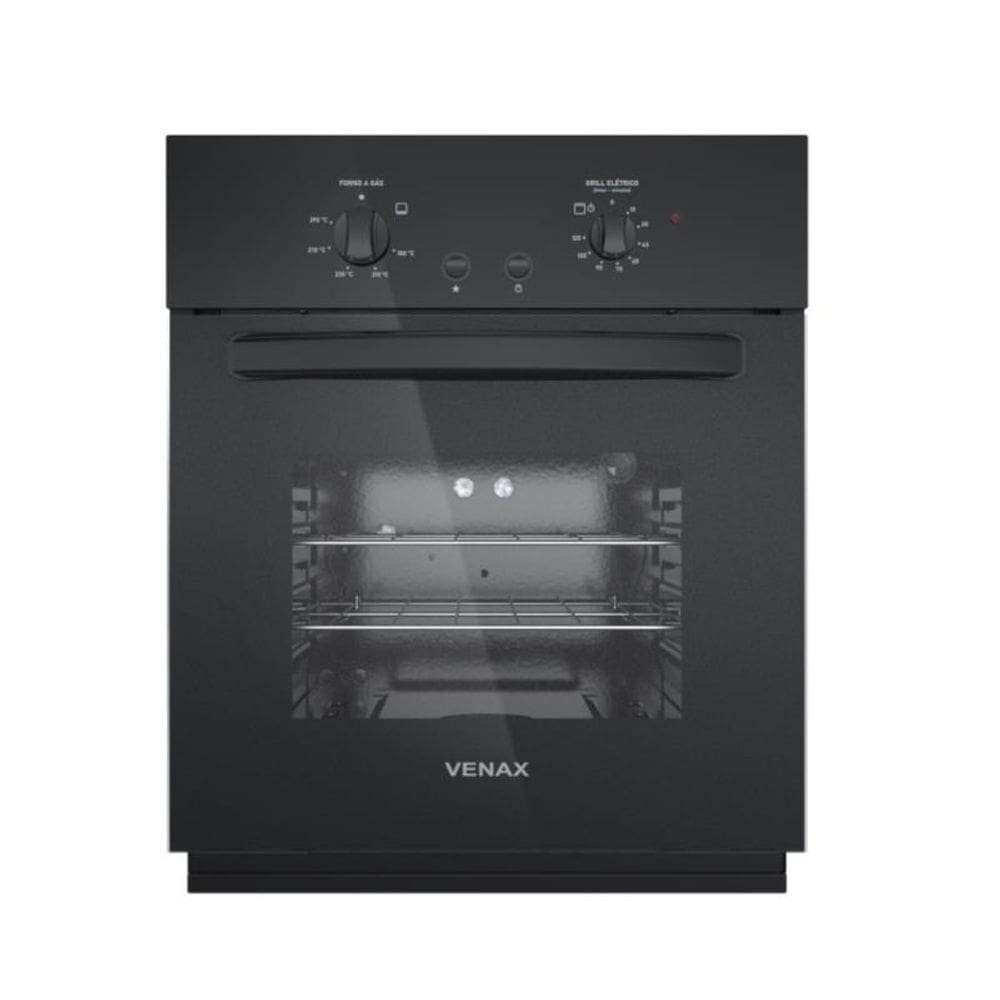Forno 50l de Embutir Venax Preto - Gás - Totale Nero G Iii - 220v - Fge50g3