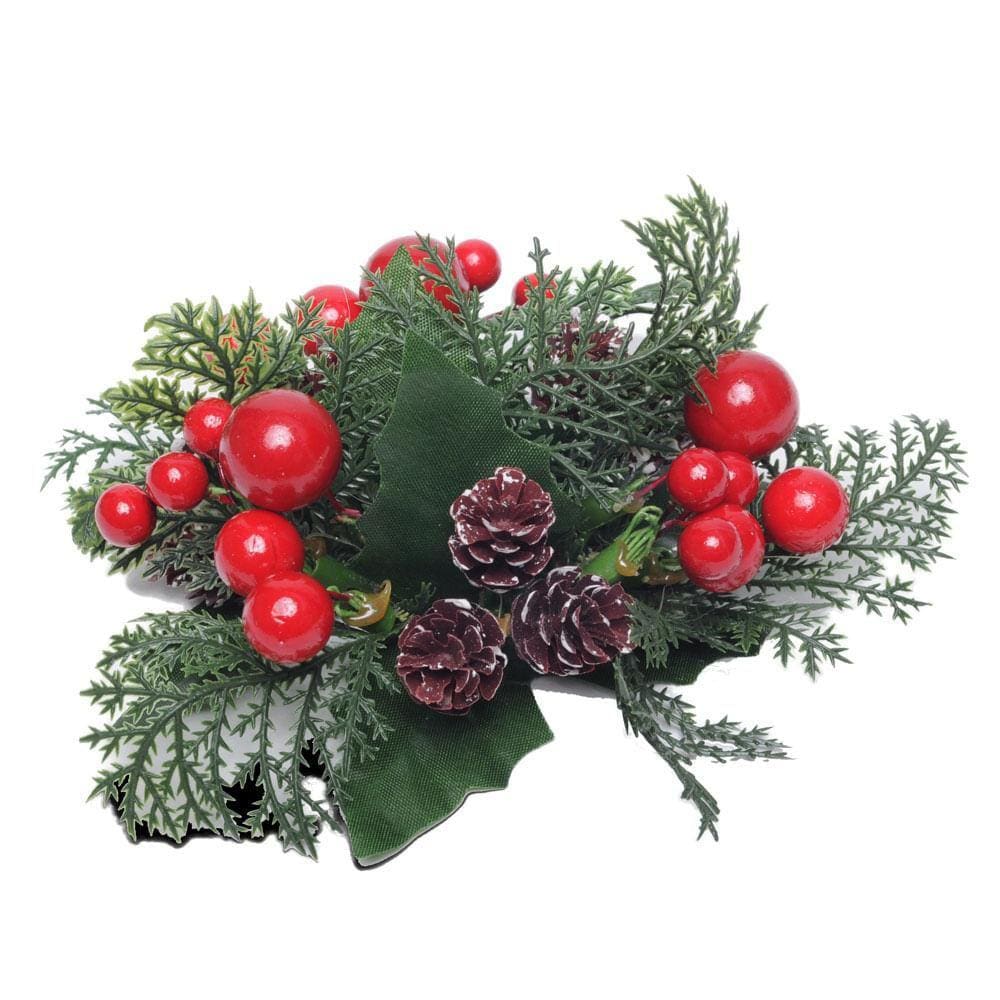 Porta Vela Pinhas E Frutas Vermelhas 1un 6x14x14cm 1021174