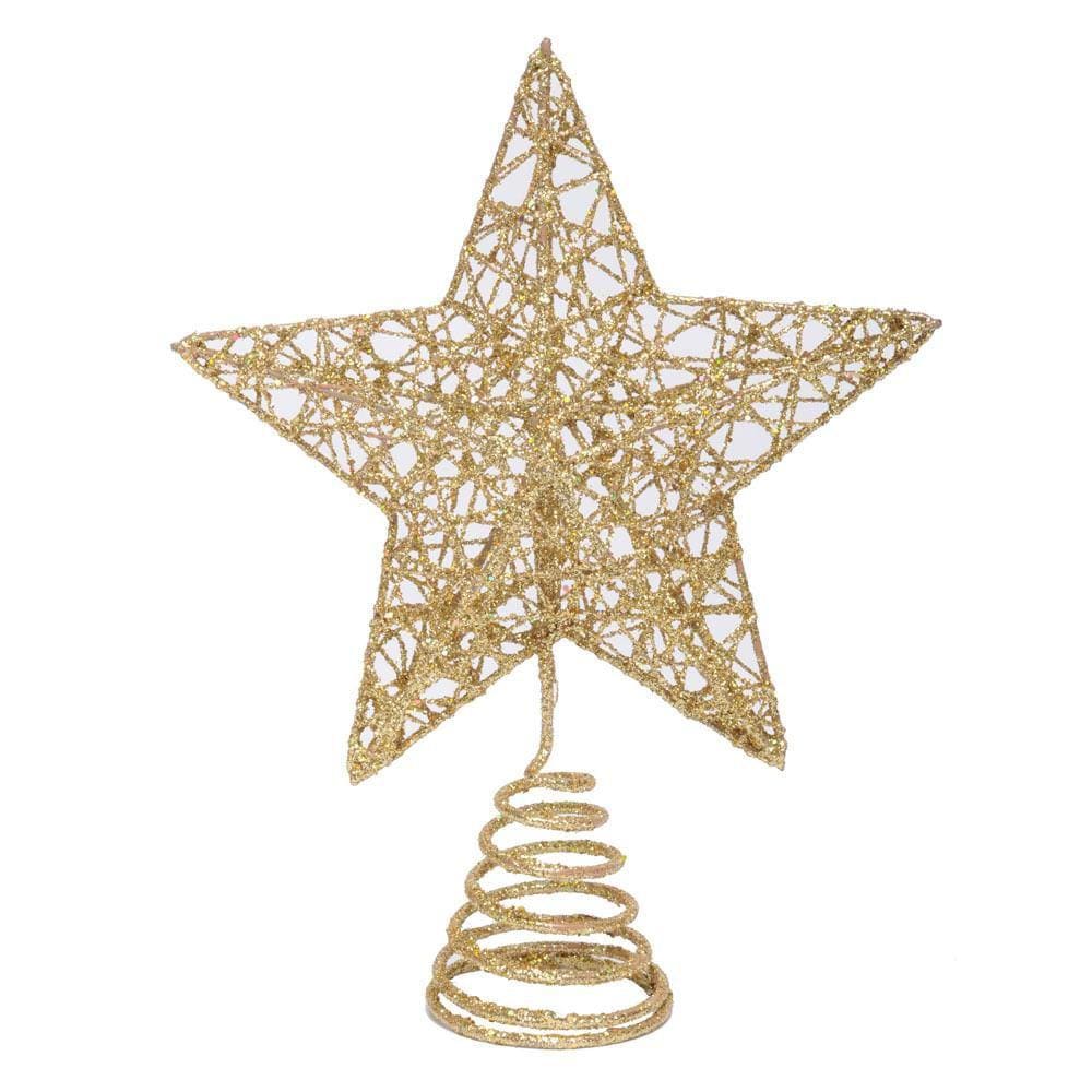 Topo Árvore Natal Estrela Trabalhada Ouro 20x15x4 1019336