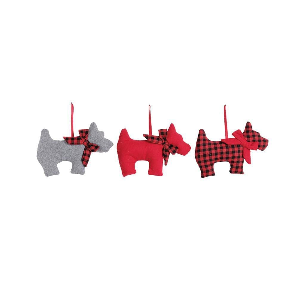 Enfeite Natal Pendurar Cachorro Com 3un 12x18x3cm 1205434