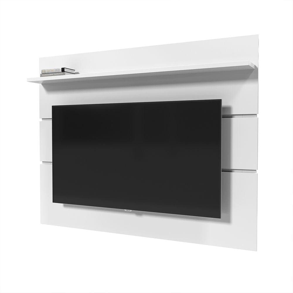 Painel TV até 55” c/1 Prateleira Prism 1.6 Branco Acetinado