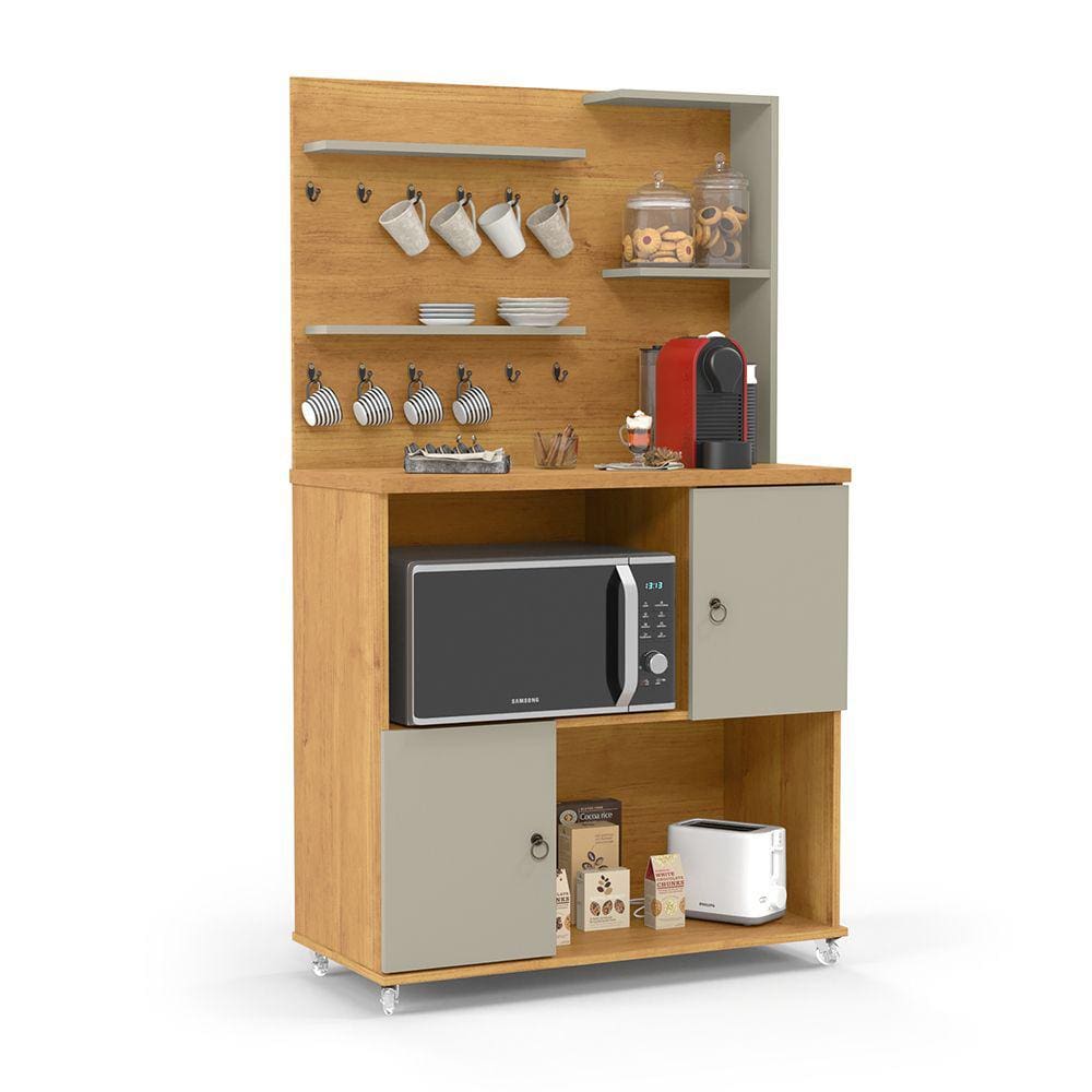 Armário Cantinho Café Aconchego Aparador Cinamomo/Off White