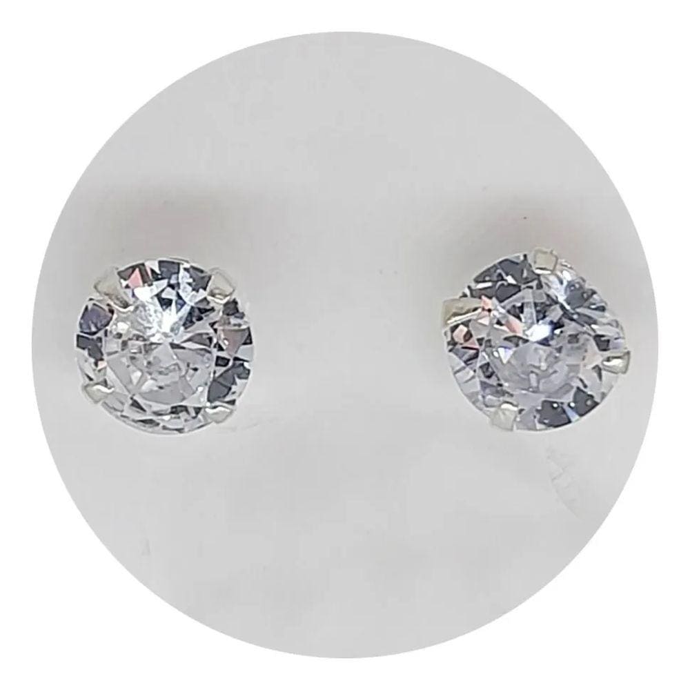 Brinco Prata 925 Ponto de Luz 6mm