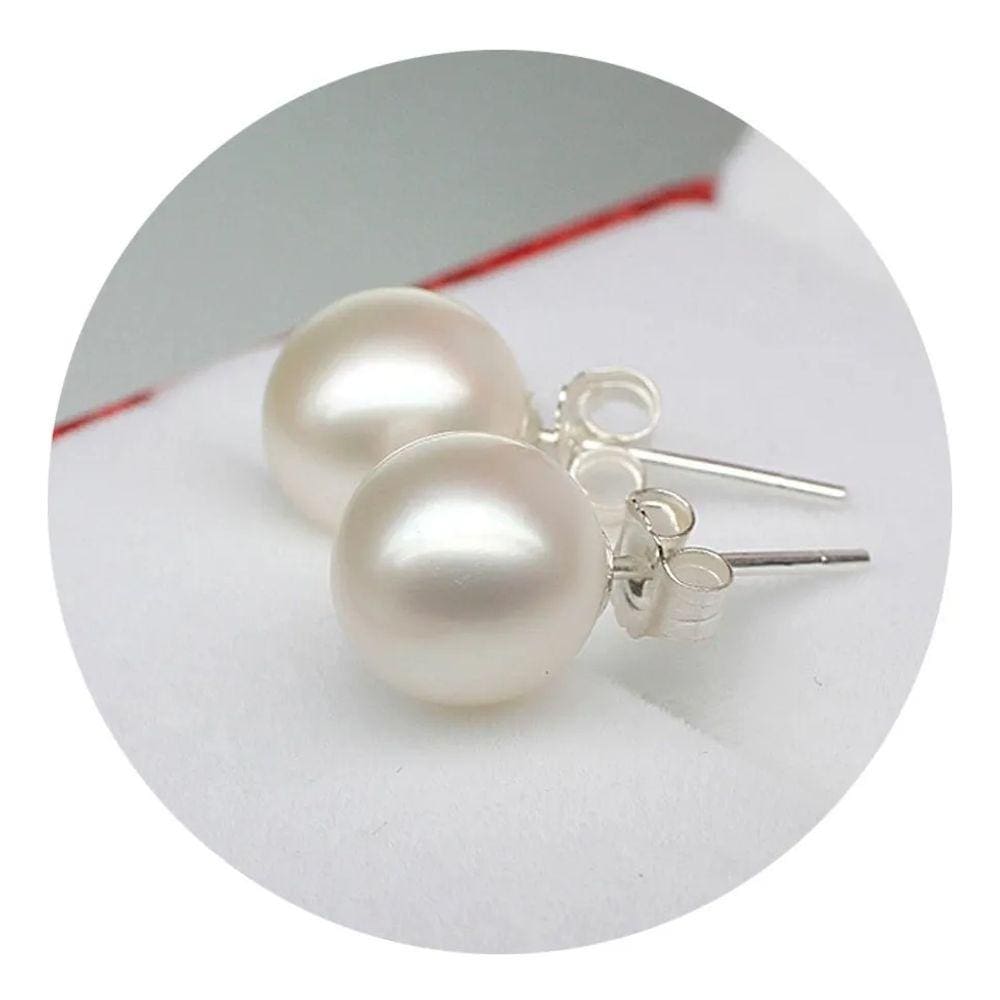 Brinco Pérola em Prata 925 6mm