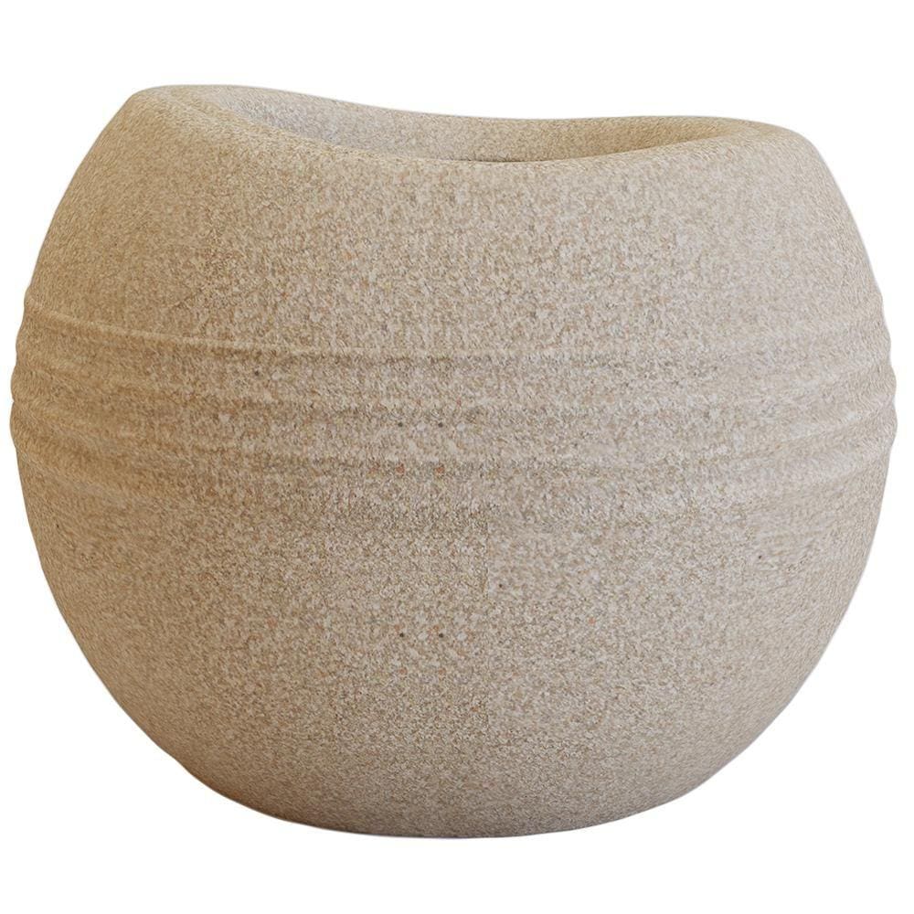 Vaso Redondo Búzios Bege 13,5cm Terrano