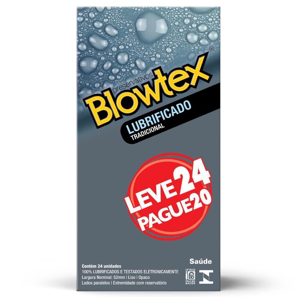 Pack Preservativo Blowtex Lubrificado leve 24 pague 20