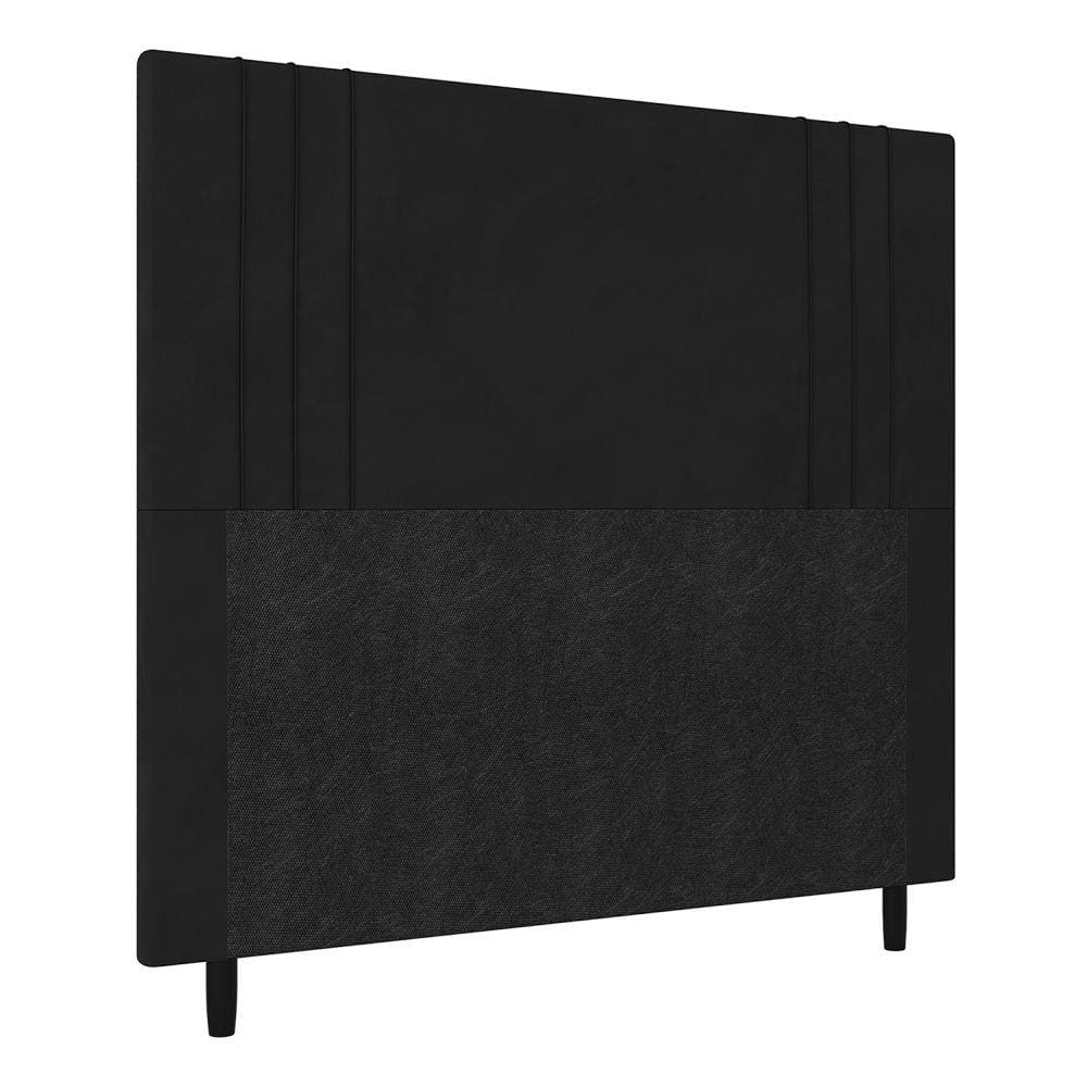 Cabeceira Solteiro 90cm Ferrara Veludo Preto Com Frame Italian Flex