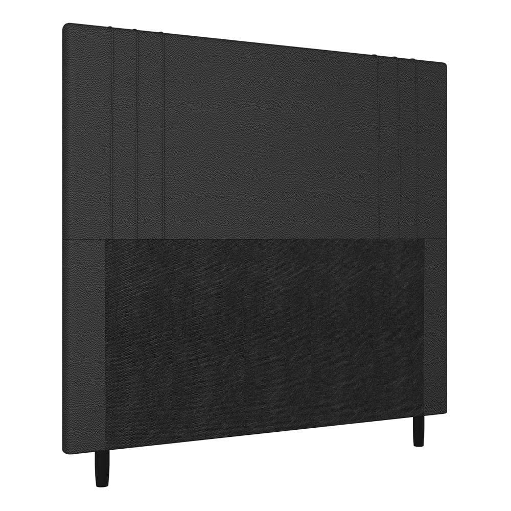 Cabeceira Casal 140cm Ferrara Corino Preto Com Frame Italian Flex