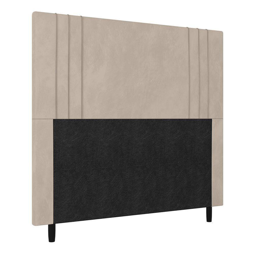Cabeceira Casal 140cm Ferrara Veludo Bege Com Frame Italian Flex