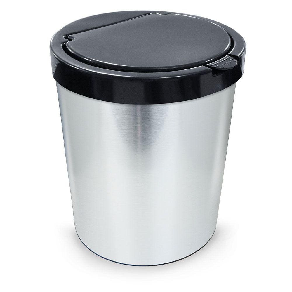 Lixeira 10 Litros com Tampa Click Label Inox Arqplast