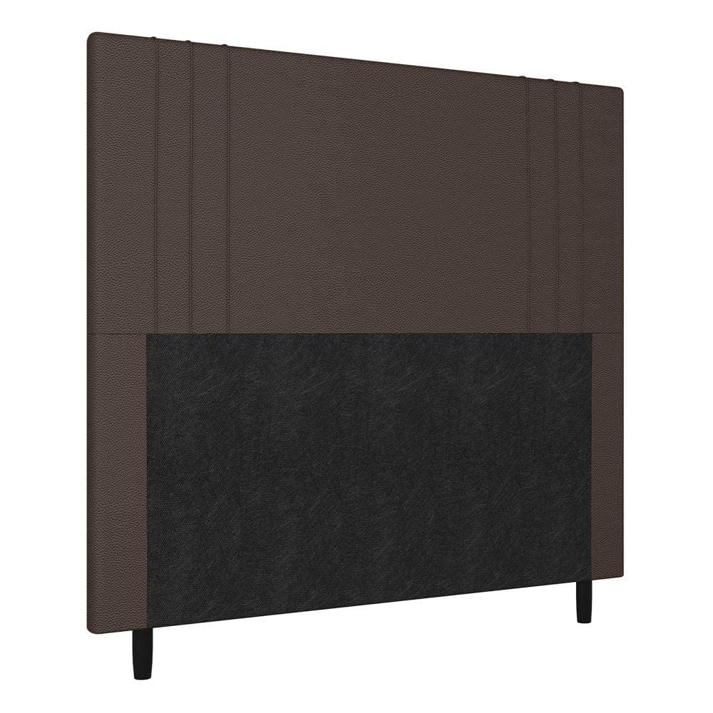 Cabeceira Casal 140cm Ferrara Corino Marrom Com Frame Italian Flex