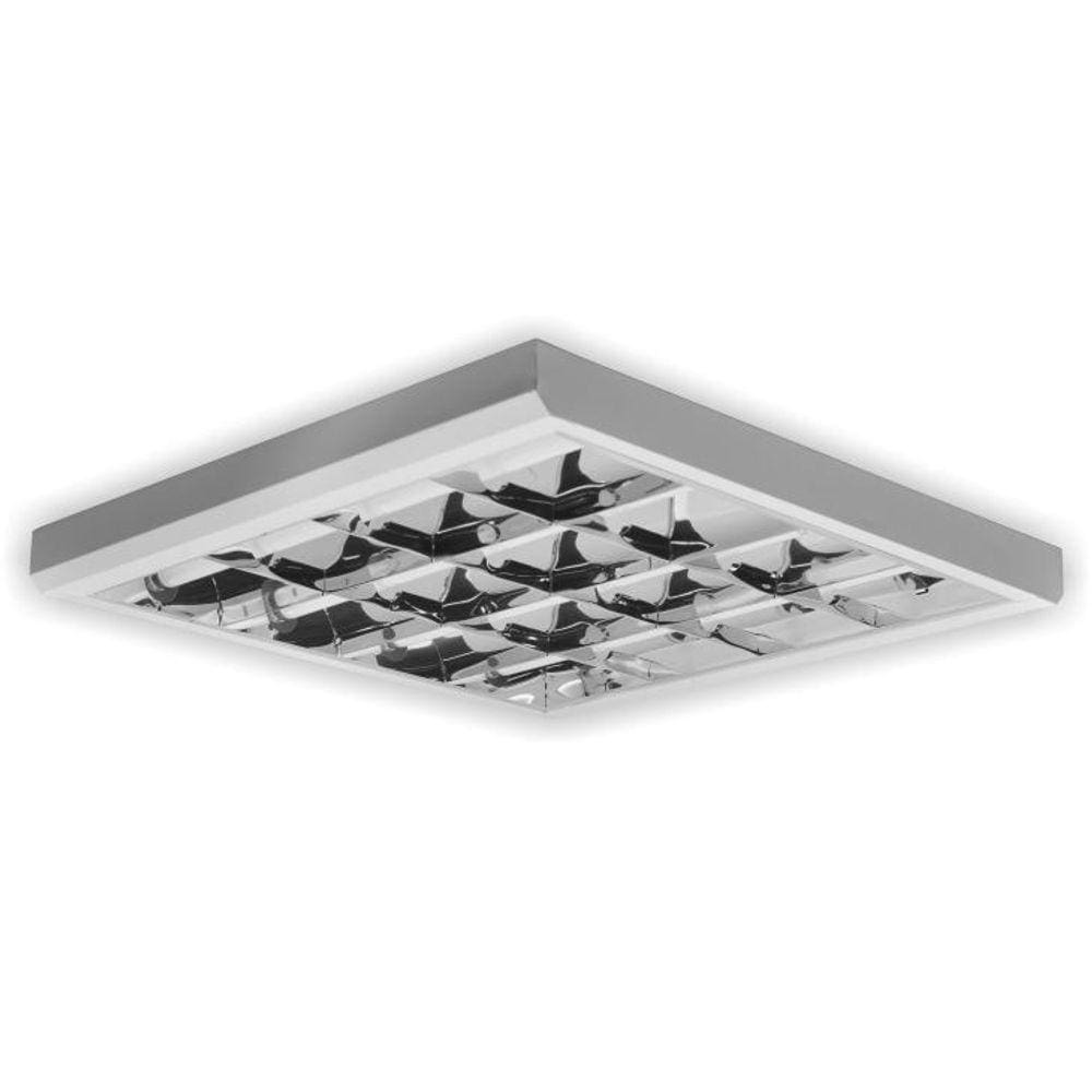 Luminária sobrepor 4xT8 60cm c/aleta alumínio