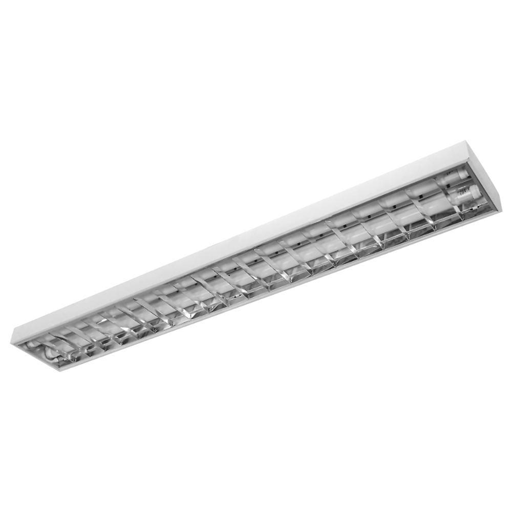 Luminária sobrepor 2xT8 120cm c/aleta alumínio
