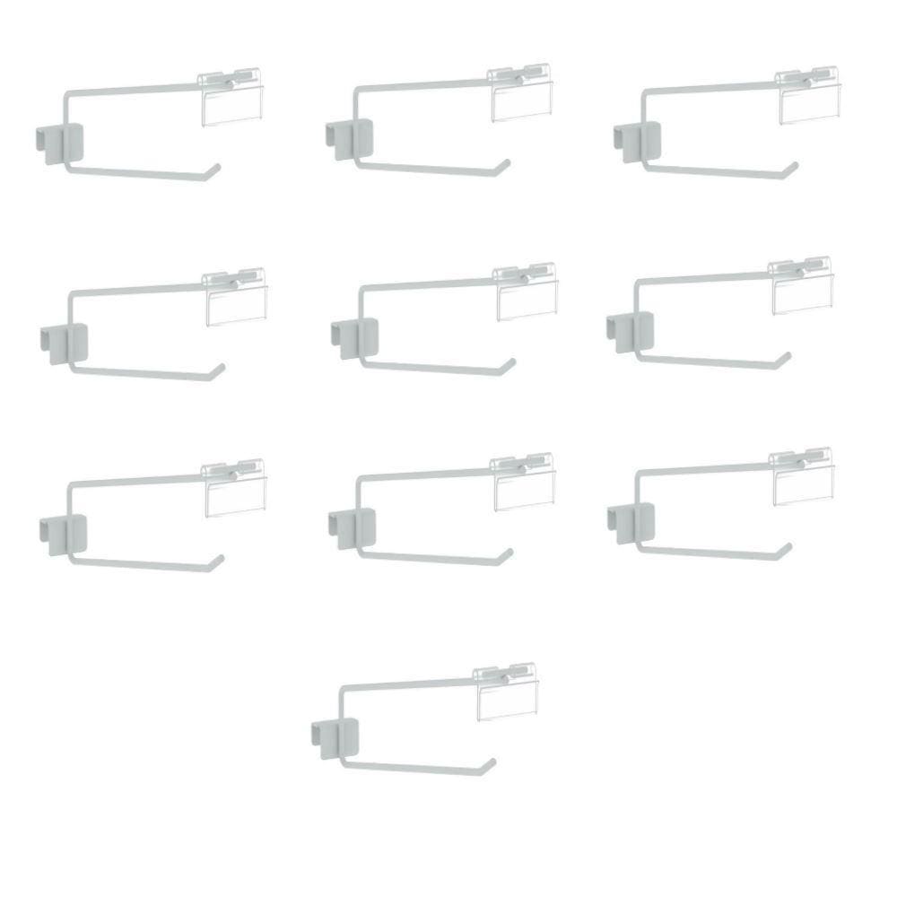 Gancheira Simples Amapa Com Porta Etiqueta 25Cm Branco Kit50