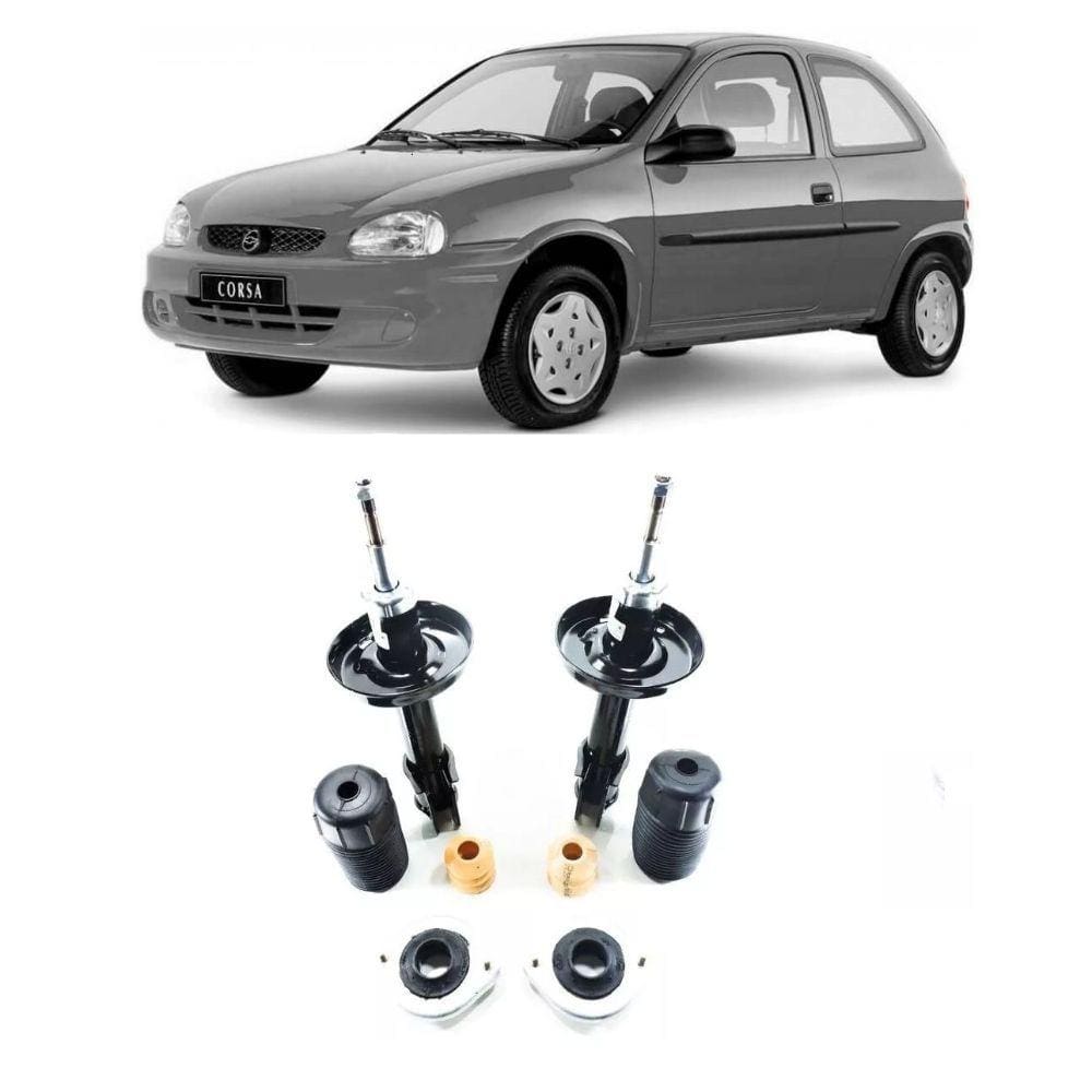 Amortecedor + Kit Batente Dianteiro Corsa 1994 Até 2002 1,0 1,4 1,6 1,8 8V,16V - Hatch