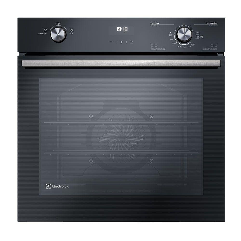 Forno de Embutir à Gás Electrolux 80 Litros Efficient OE8GH com Perfect Cook360 Preto 220V