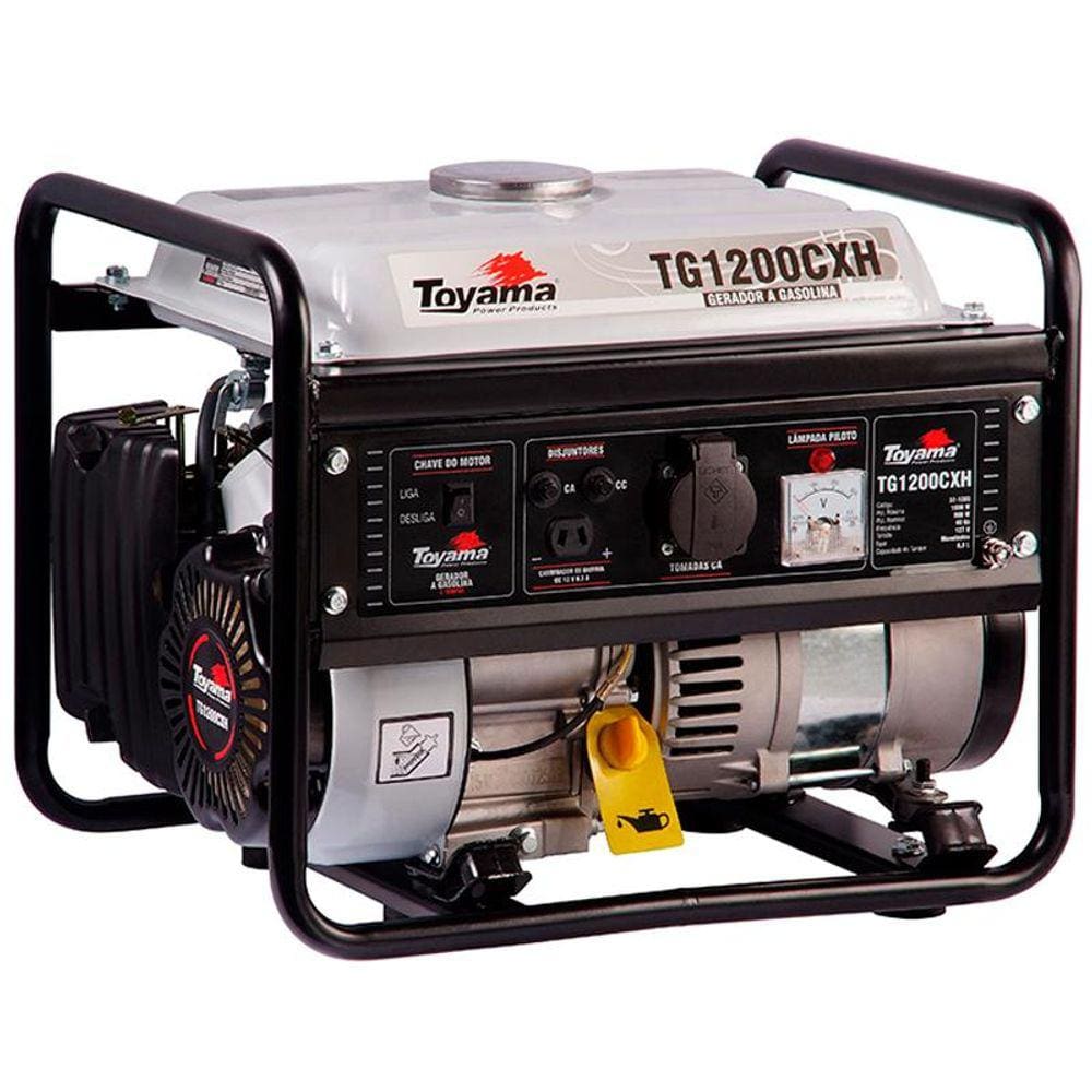 Gerador de Energia à Gasolina 1,0 KVA Partida Manual com Carregador de Bateria TG1200CXH TOYAMA