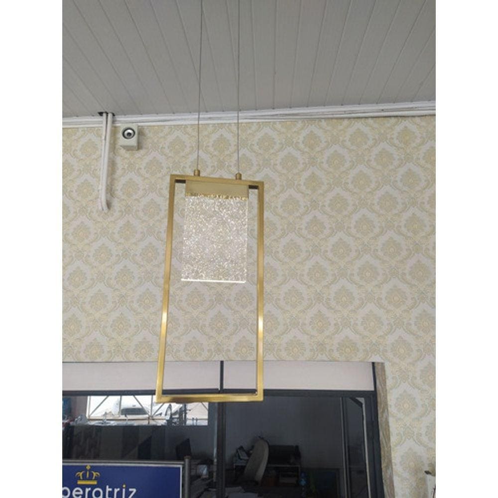 Pendente Led Moderno Dourado Bolhas