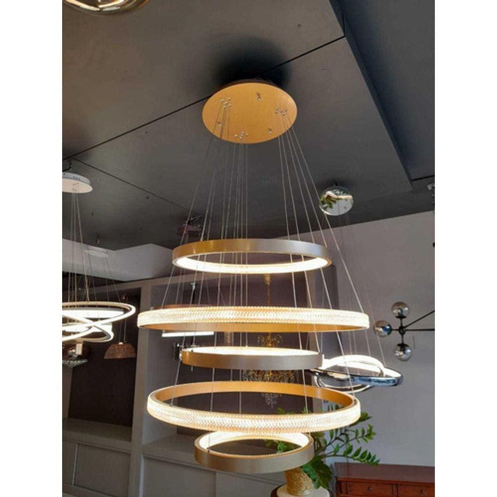 Pendente Círculos De Led Bronze