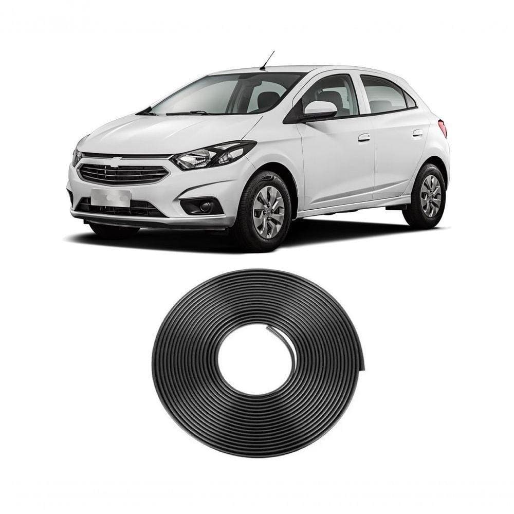 Borracha Protetora Borda Porta Preta Prisma 4 Porta 10M Mini