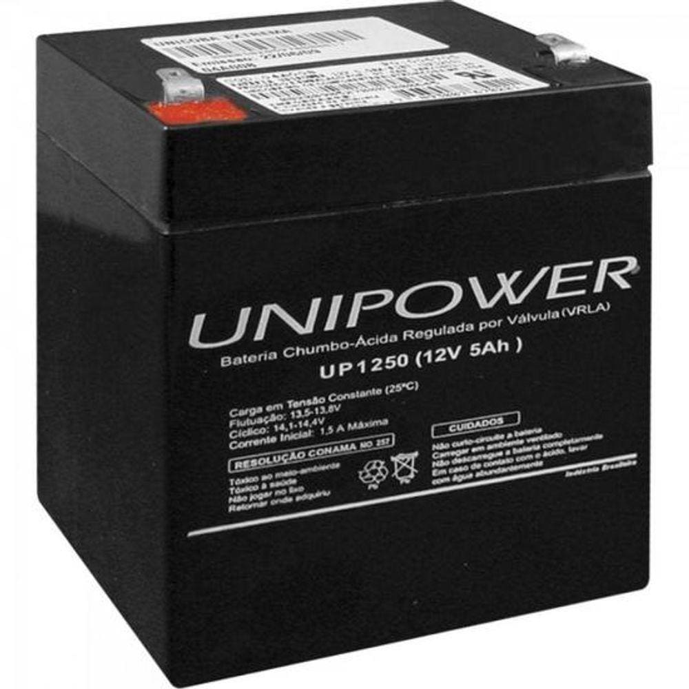 Bateria Estacionária Selada 12V/5Ah Vrla Up1250 Unipower