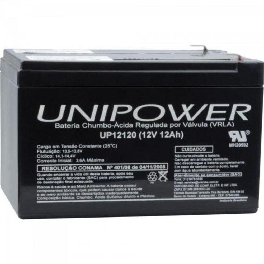 Bateria Estacionária Selada 12V/12A Vrla Up12120 Unipower