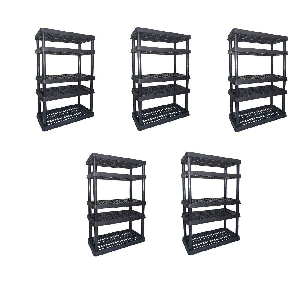 Estante Modular Plastico Super 5 Bandejas 42cm Preto Kit 05