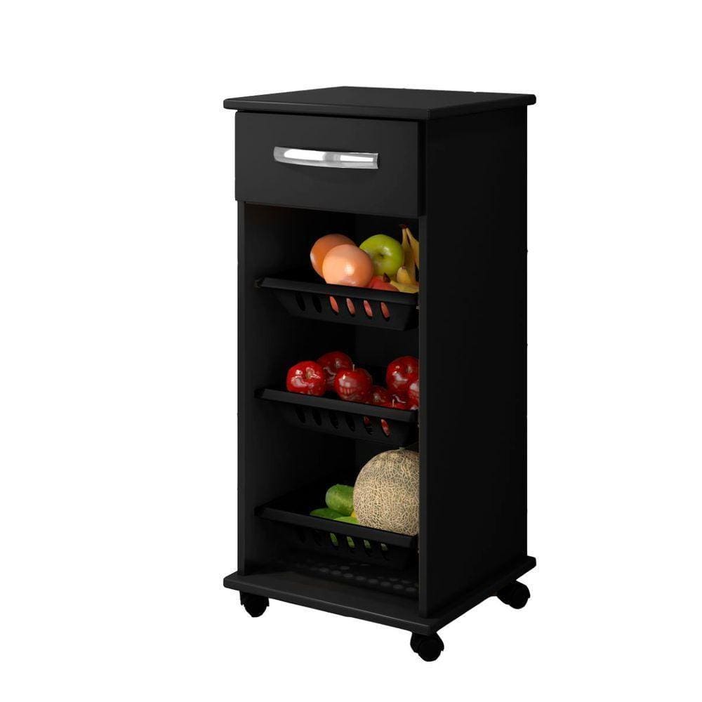 Armário Cozinha Com Fruteira Curitiba preto Fosco