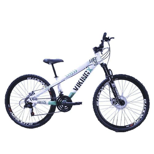 imagem-Bicicleta Viking X Tuff 25/30 Aro 26 | 21v Branco Verde