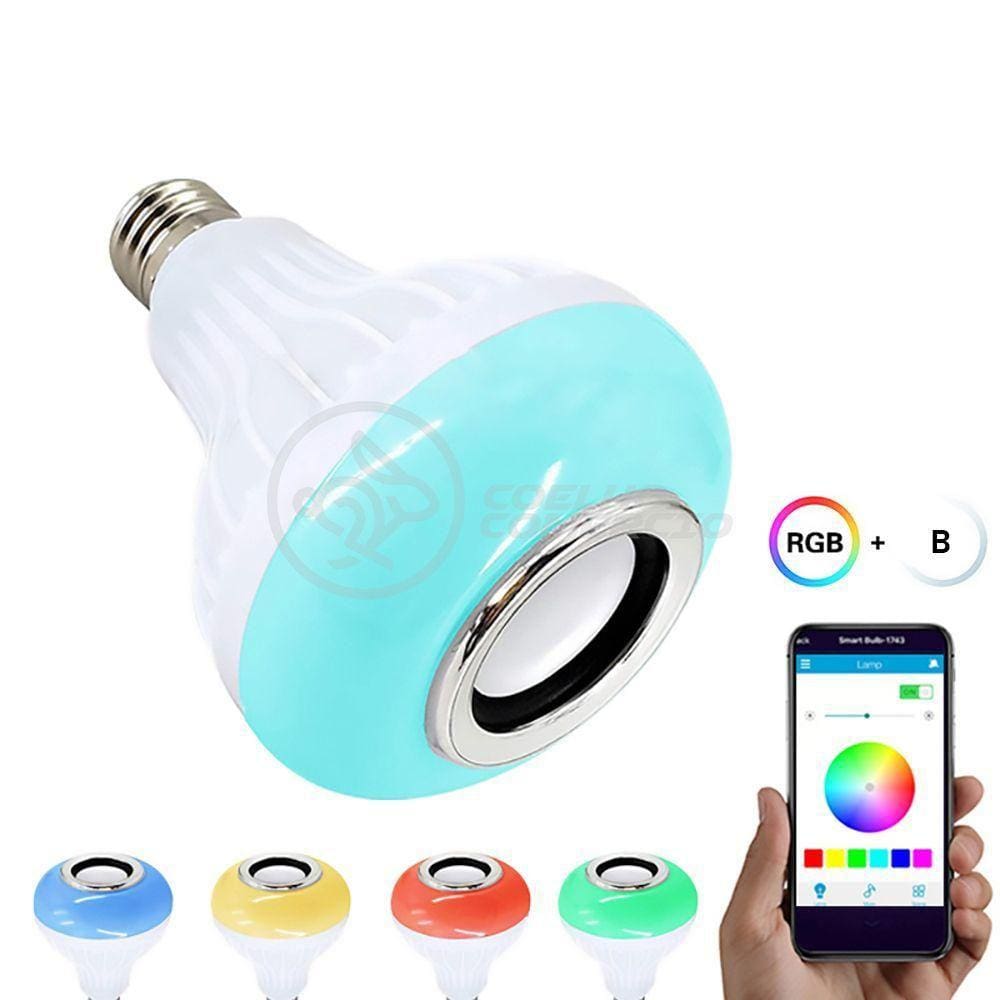 Lâmpada Led 12W E27 Rgb Colorida Com Caixa De Som Bluetooth