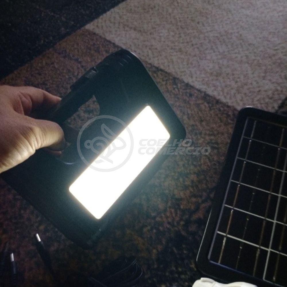 Kit Lanterna Placa Solar Carregador Portatil Emergência