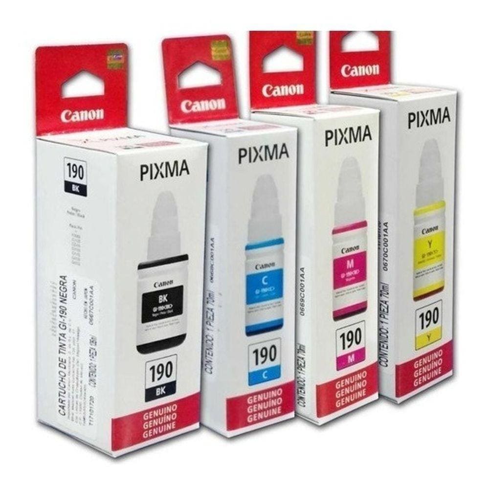 Kit 04 Refil De Tinta Canon Gi190 G1100 G1110 G2100 G2110 G3100