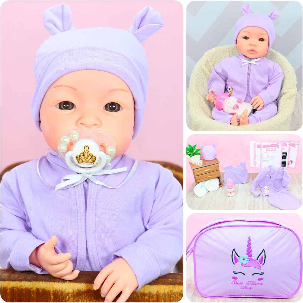 Boneca bebe reborn silicone solido realista recem