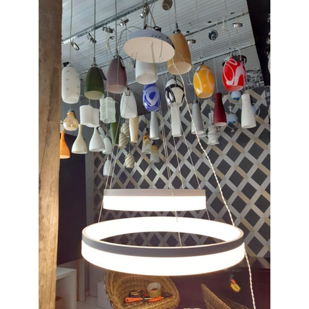 Pendente 2 Circulos Em Led