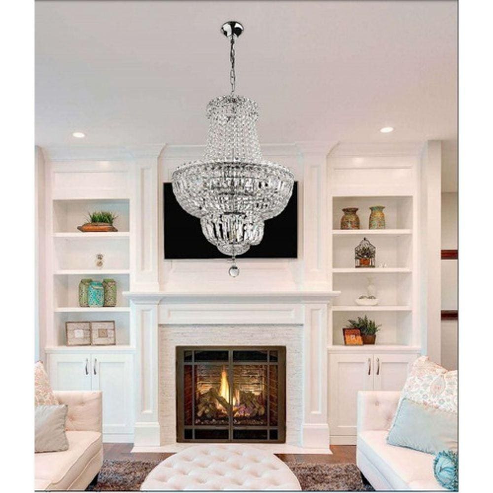 Lustre Prateado D50xh70cm Cristal K9 10xe14