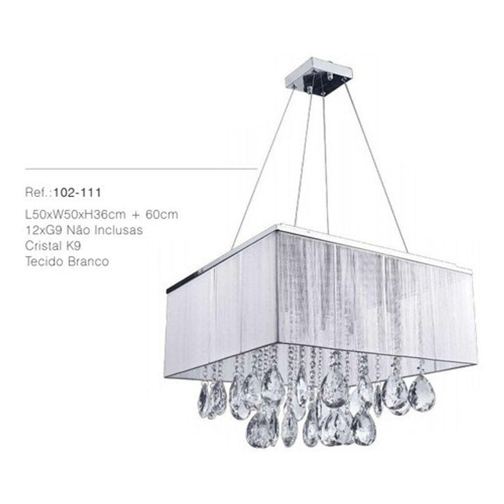 Lustre Pendente D50x50x36cm 12xg9 Cristal K9