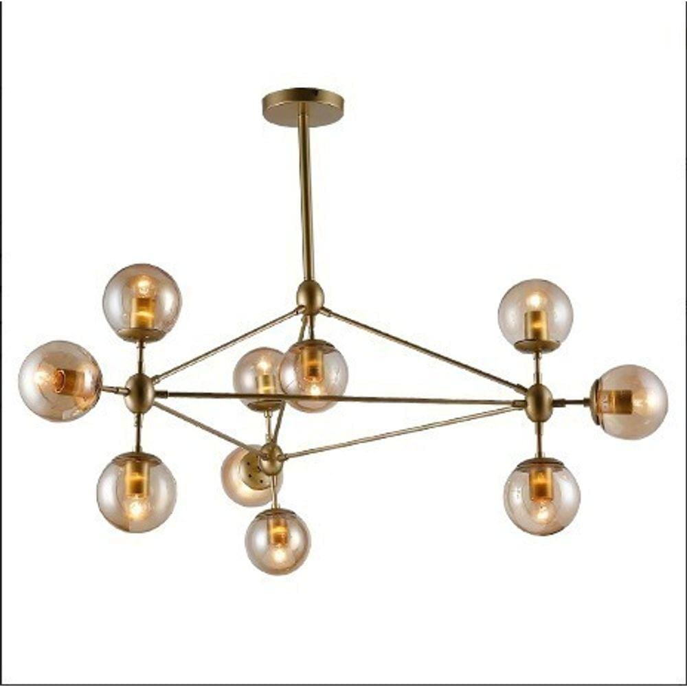 Pendente Volans Metal Dourado E Vidro Estilo Sputnik