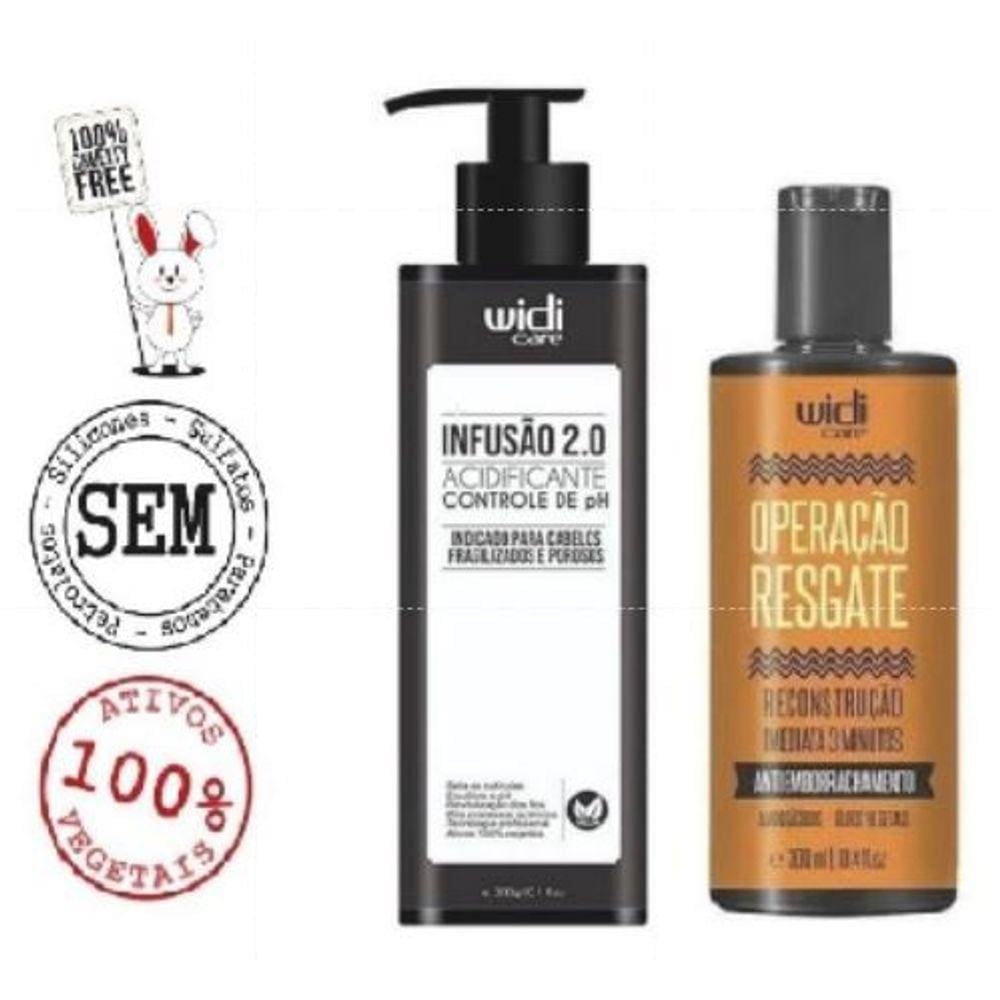 Kit Infusão 2.0 Acidificante 300ml + Operação Resgate 300ml Widi Care